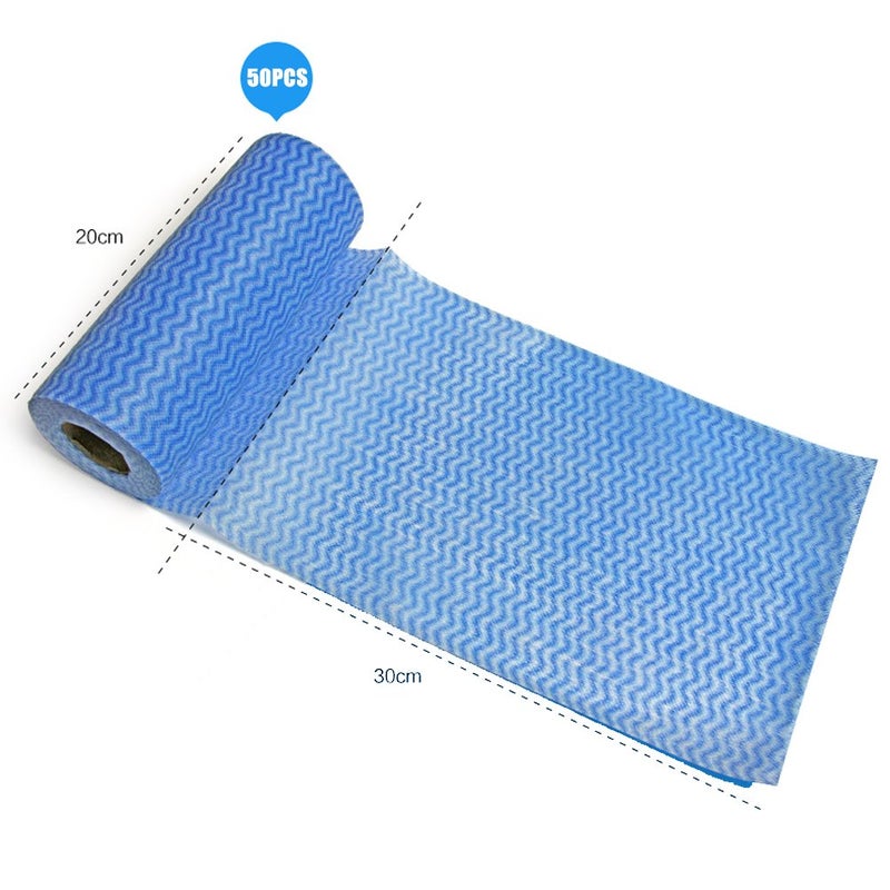 VANTIYAUS Disposable Cleaning Towel (2 Rolls /100pcs) Paper Towels Multipurpose Fabric OTP Nonwovens Non-Woven Kitchen Disposable Nonstick Wiping Rag House Cleaning Cloth Washcloth Towel - Image 4
